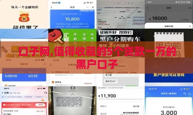 口子网,值得收藏的5个贷款一万的黑户口子