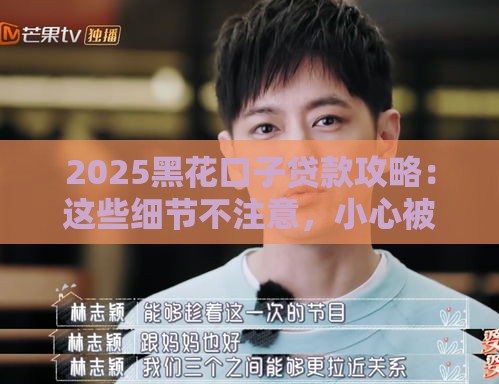 2025黑花口子贷款攻略：这些细节不注意，小心被坑惨！