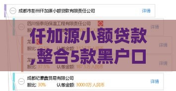 仟加源小额贷款,整合5款黑户口子套路