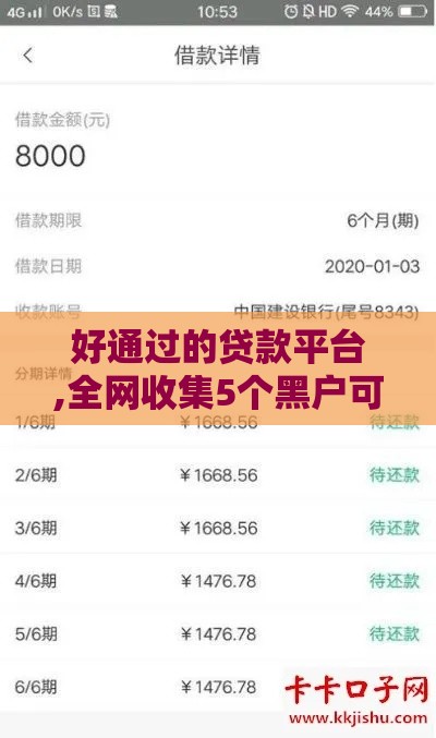 好通过的贷款平台,全网收集5个黑户可贷的大额口子