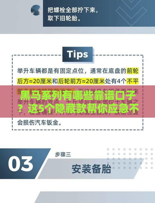 黑马系列有哪些靠谱口子？这5个隐藏款帮你应急不求人！