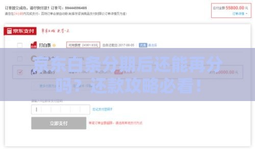 京东白条分期后还能再分吗？还款攻略必看！