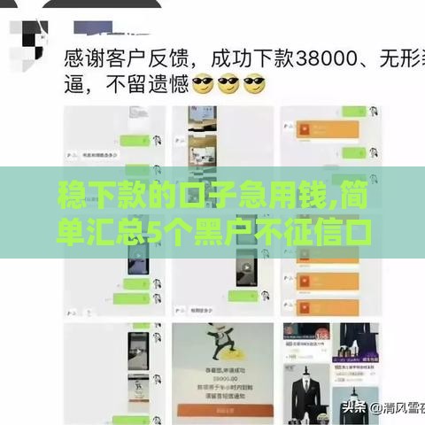 稳下款的口子急用钱,简单汇总5个黑户不征信口子