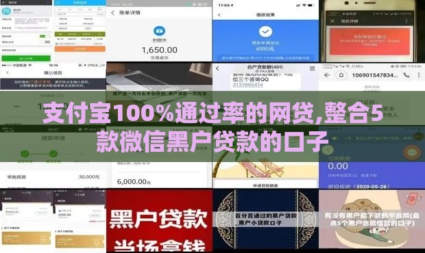 支付宝100%通过率的网贷,整合5款微信黑户贷款的口子