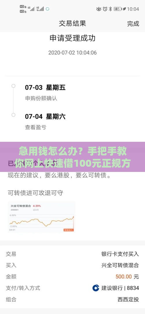 急用钱怎么办？手把手教你网上快速借100元正规方法