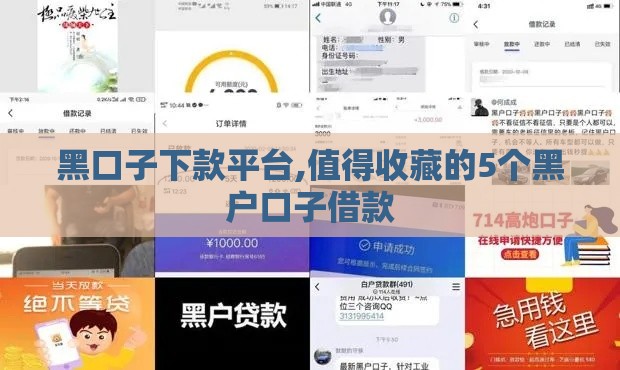 黑口子下款平台,值得收藏的5个黑户口子借款