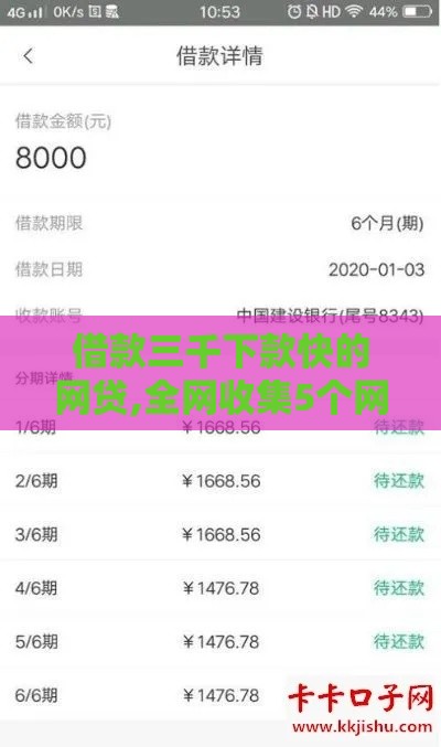 借款三千下款快的网贷,全网收集5个网上黑户贷款口子