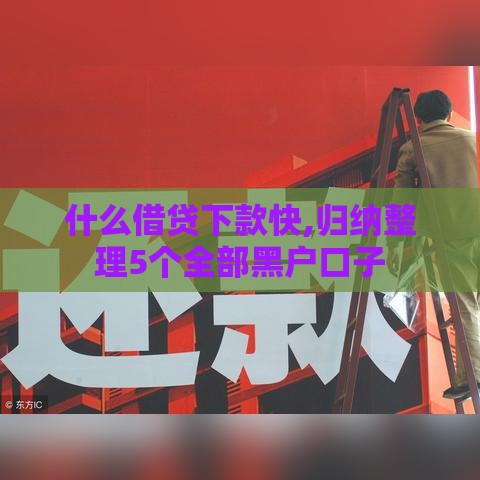 什么借贷下款快,归纳整理5个全部黑户口子