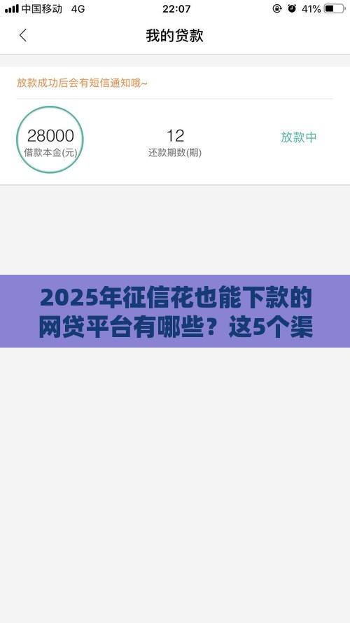 2025年征信花也能下款的网贷平台有哪些？这5个渠道别错过