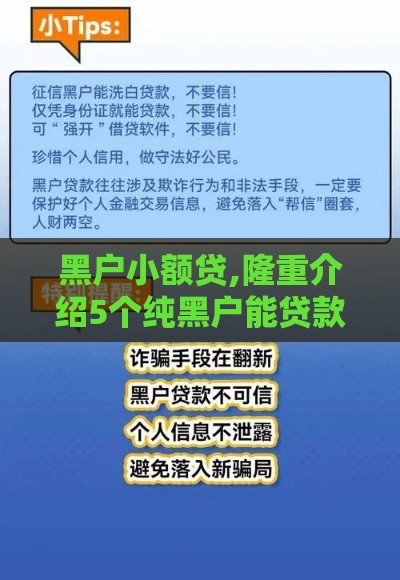 黑户小额贷,隆重介绍5个纯黑户能贷款的口子