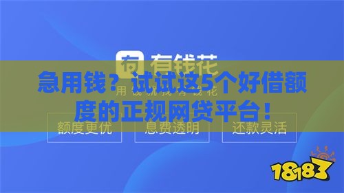 急用钱？试试这5个好借额度的正规网贷平台！