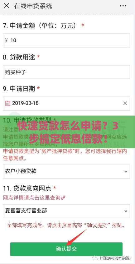快速贷款怎么申请？3步搞定低息借款！