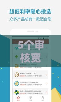 5个审核宽松的借款软件 秒下款攻略