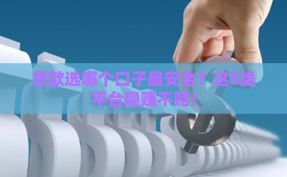 贷款选哪个口子最安全？这5类平台稳赚不赔！