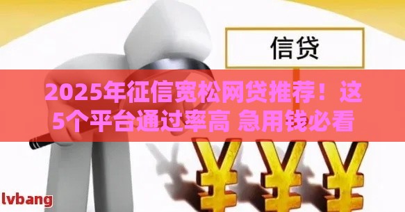 2025年征信宽松网贷推荐！这5个平台通过率高 急用钱必看