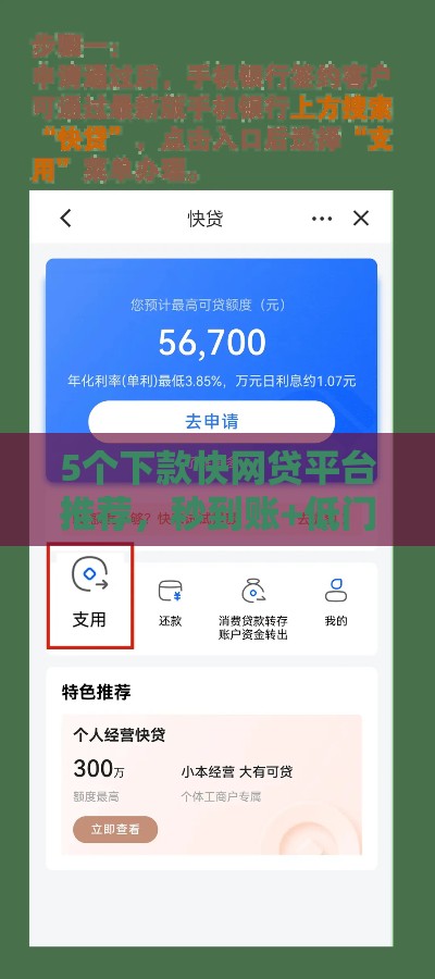5个下款快网贷平台推荐，秒到账+低门槛