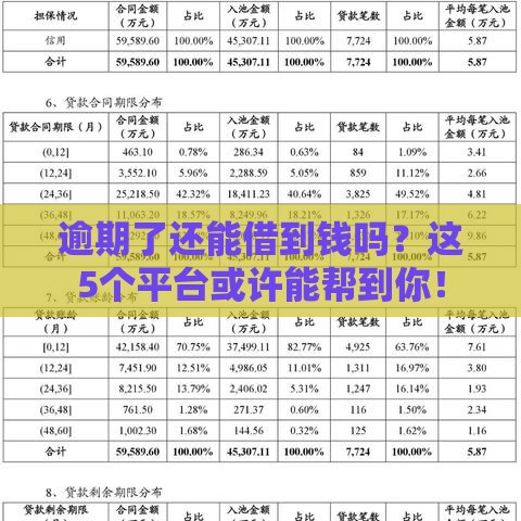 逾期了还能借到钱吗？这5个平台或许能帮到你！