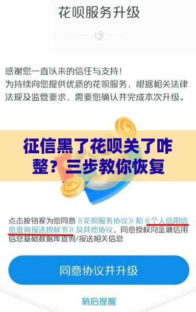 征信黑了花呗关了咋整？三步教你恢复贷款资格