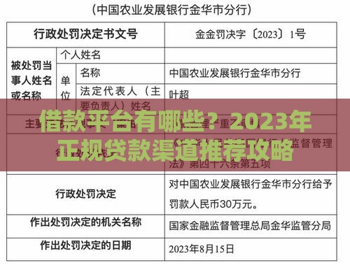 借款平台有哪些?2023年正规贷款渠道推荐攻略 借款平台有哪些?2023年正规贷款渠道推荐攻略