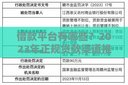 借款平台有哪些?2023年正规贷款渠道推荐攻略 借款平台有哪些?2023年正规贷款渠道推荐攻略