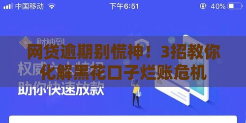 网贷逾期别慌神！3招教你化解黑花口子烂账危机