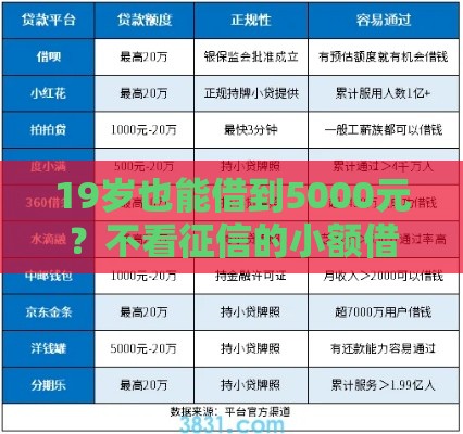 19岁也能借到5000元？不看征信的小额借款攻略来啦