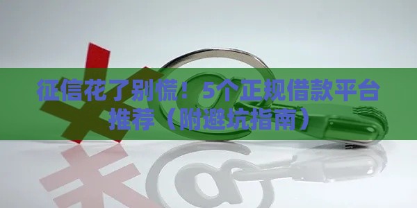 征信花了别慌！5个正规借款平台推荐（附避坑指南）