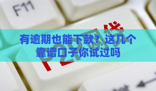 有逾期也能下款？这几个靠谱口子你试过吗