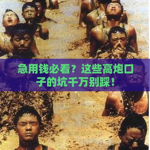 急用钱必看？这些高炮口子的坑千万别踩！