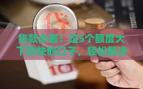 贷款必看！这5个额度大下款快的口子，轻松解决资金难题
