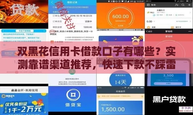 双黑花信用卡借款口子有哪些？实测靠谱渠道推荐，快速下款不踩雷！