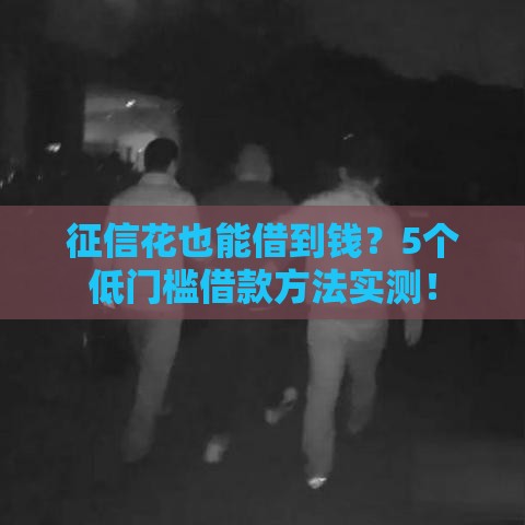 征信花也能借到钱？5个低门槛借款方法实测！
