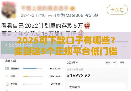 2025可下款口子有哪些？实测这5个正规平台低门槛轻松到账！