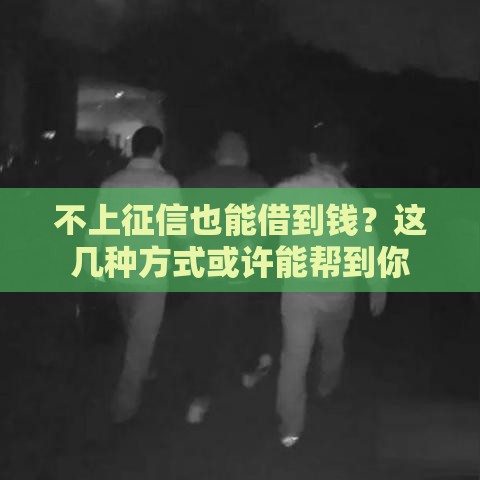 不上征信也能借到钱？这几种方式或许能帮到你