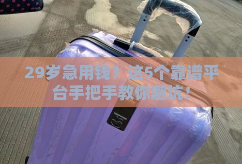 29岁急用钱？这5个靠谱平台手把手教你避坑！