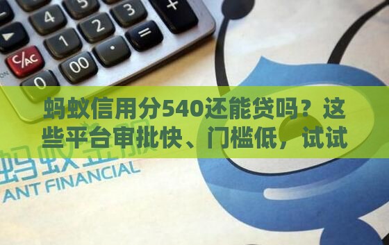 蚂蚁信用分540还能贷吗？这些平台审批快、门槛低，试试看！