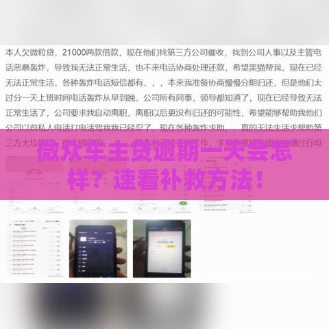 微众车主贷逾期一天会怎样？速看补救方法！