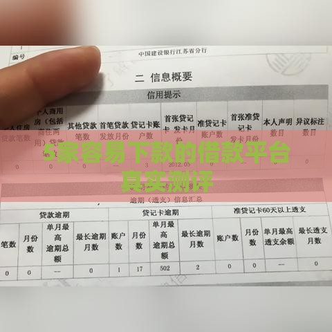 5家容易下款的借款平台真实测评 5家容易下款的借款平台真实测评