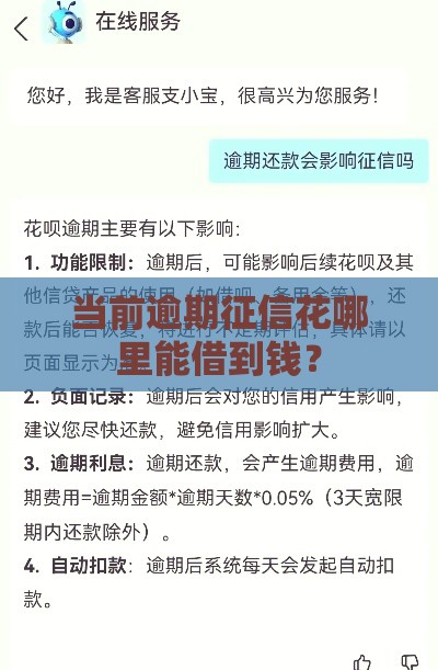 当前逾期征信花哪里能借到钱？
