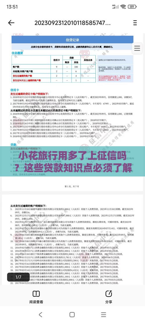 小花旅行用多了上征信吗？这些贷款知识点必须了解！