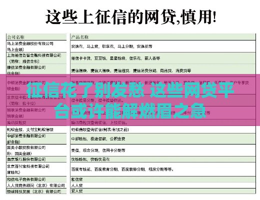 征信花了别发愁 这些网贷平台或许能解燃眉之急