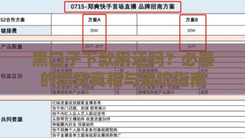 黑口子下款用还吗？必看的借贷真相与避坑指南