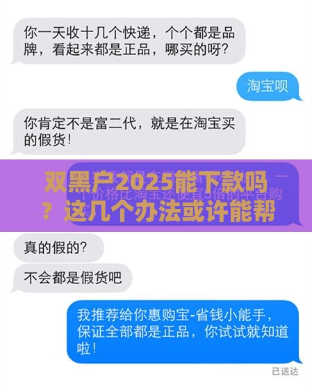 双黑户2025能下款吗？这几个办法或许能帮到你