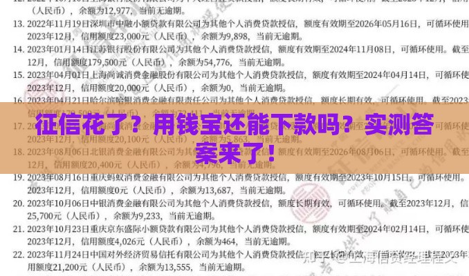 征信花了？用钱宝还能下款吗？实测答案来了！