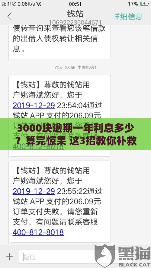 3000块逾期一年利息多少？算完惊呆 这3招教你补救
