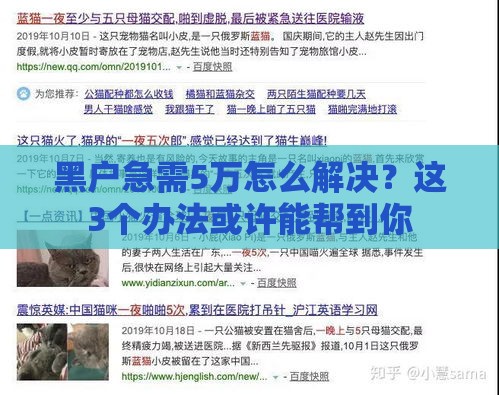 黑户急需5万怎么解决？这3个办法或许能帮到你