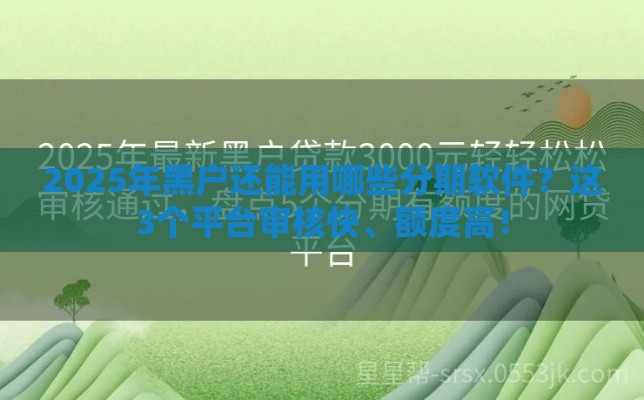 2025年黑户还能用哪些分期软件？这3个平台审核快、额度高！