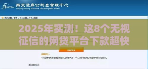2025年实测！这8个无视征信的网贷平台下款超快（附避坑指南）