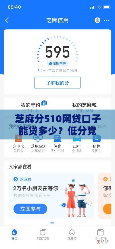 芝麻分510网贷口子能贷多少？低分党必看额度攻略