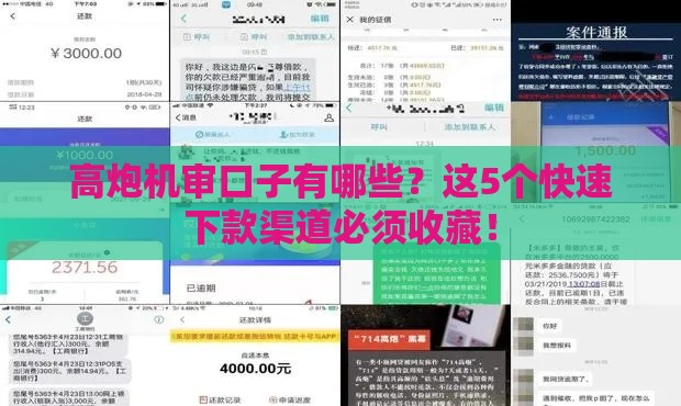 高炮机审口子有哪些？这5个快速下款渠道必须收藏！